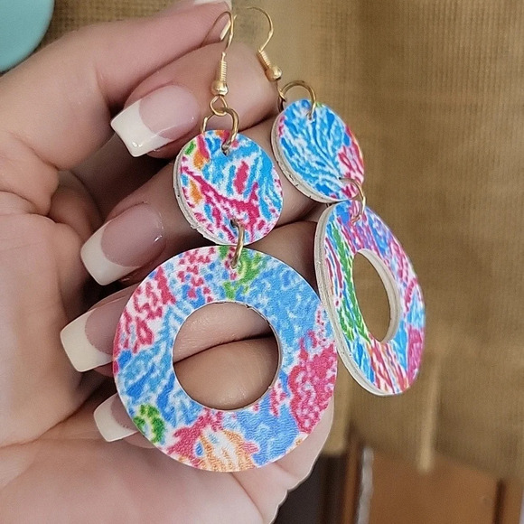 SOUTH BEACH RING DROP EARRINGS - Picture 3 of 6